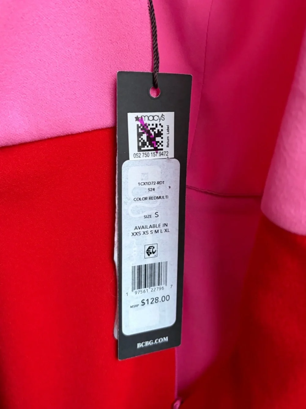 🆕🌸💖BCBG New York Colorblock Pink Red Bodycon Dress Size S Mini Party Dress NWT - Picture 13 of 15